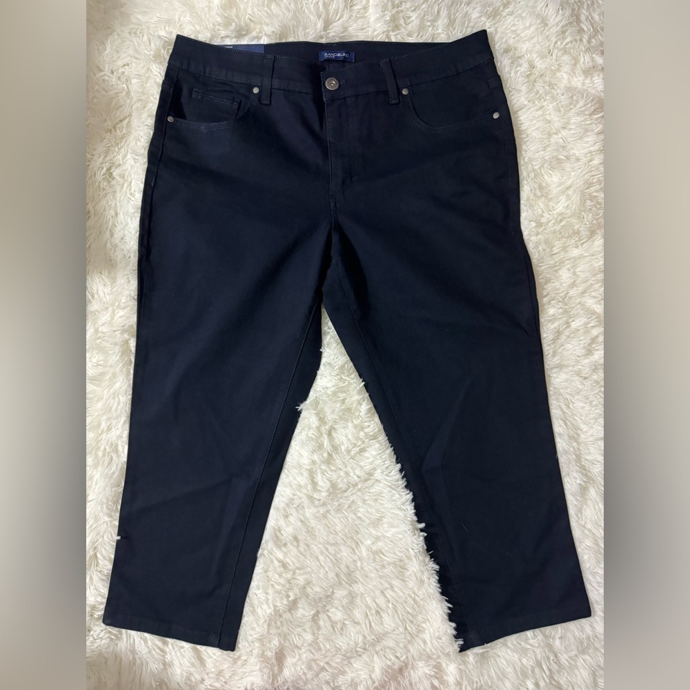 Bandolino Tatyana Dark Blue Slim Super Stretch Capri Pants Plus Size 16